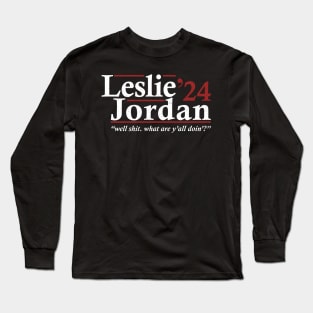 Men Women Gift Leslie Jordan 2024 Funny Election Long Sleeve T-Shirt